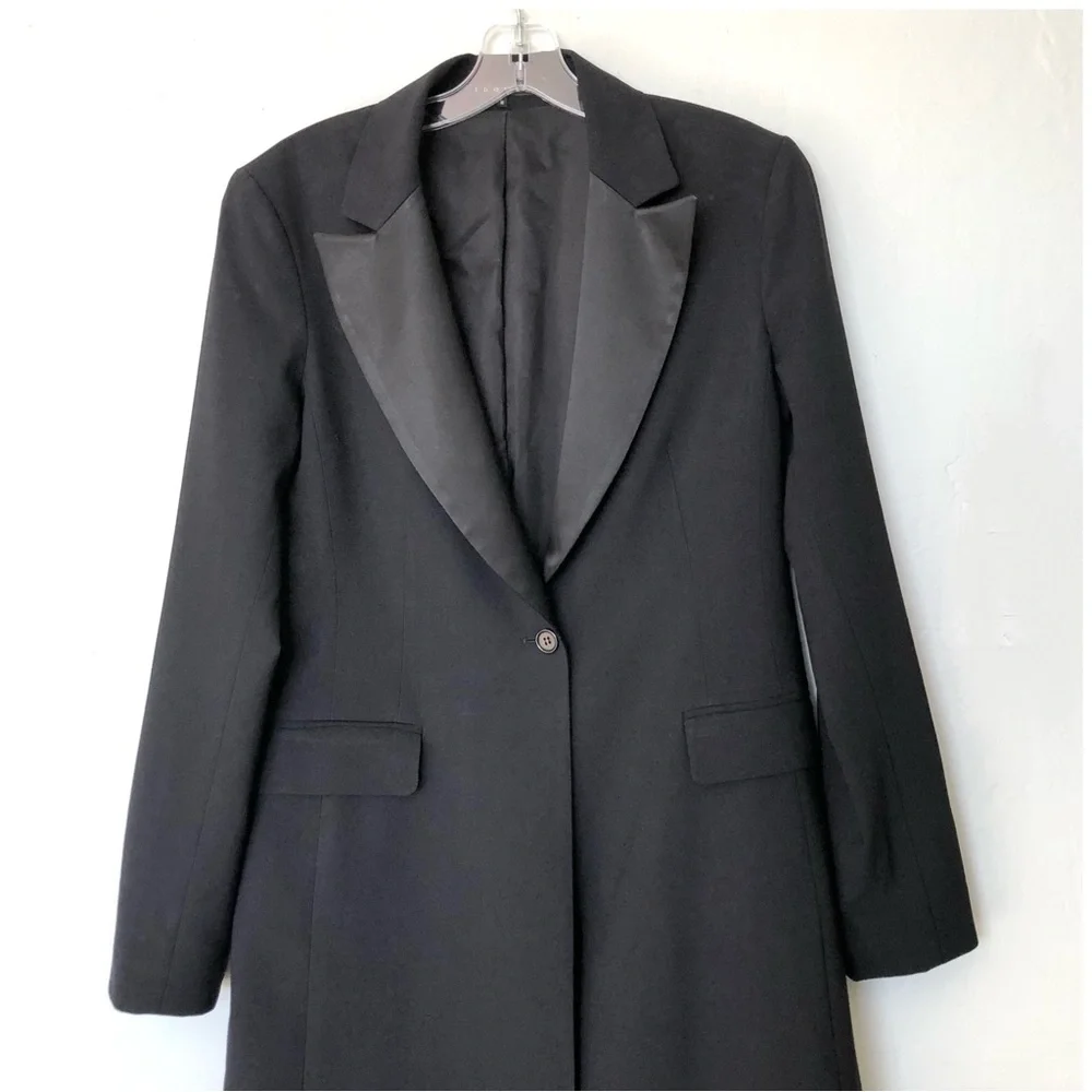 Theory Black Long Blazer Coat - Picture 3 of 10
